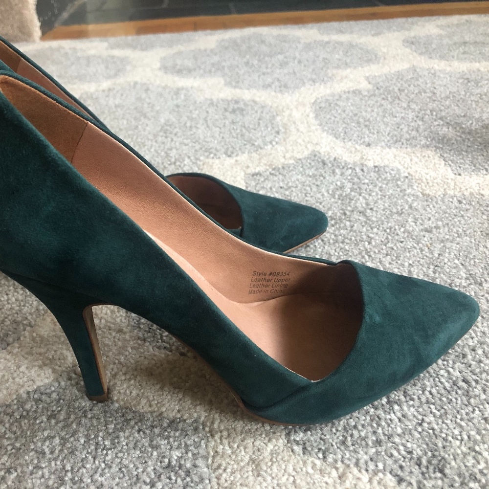 Madewell Forest Green Suede Mira Heel